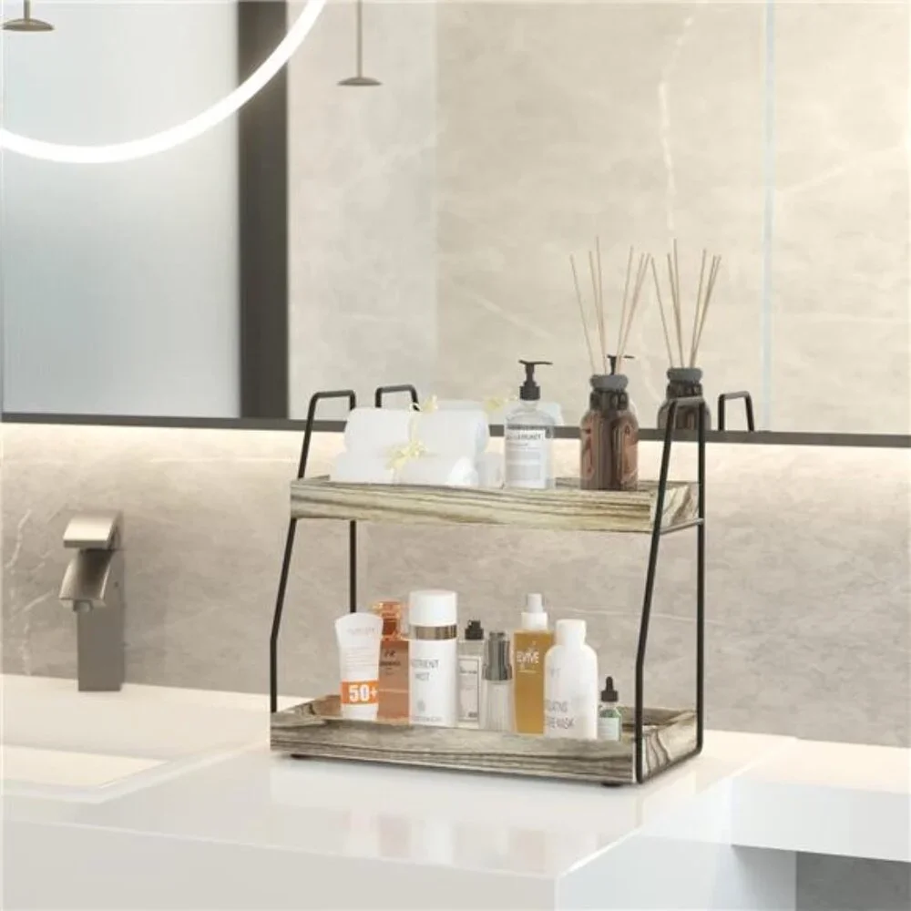 2-Tier Bathroom Countertop Organizer – Space-Saving & Stylish Storage Rack ✨